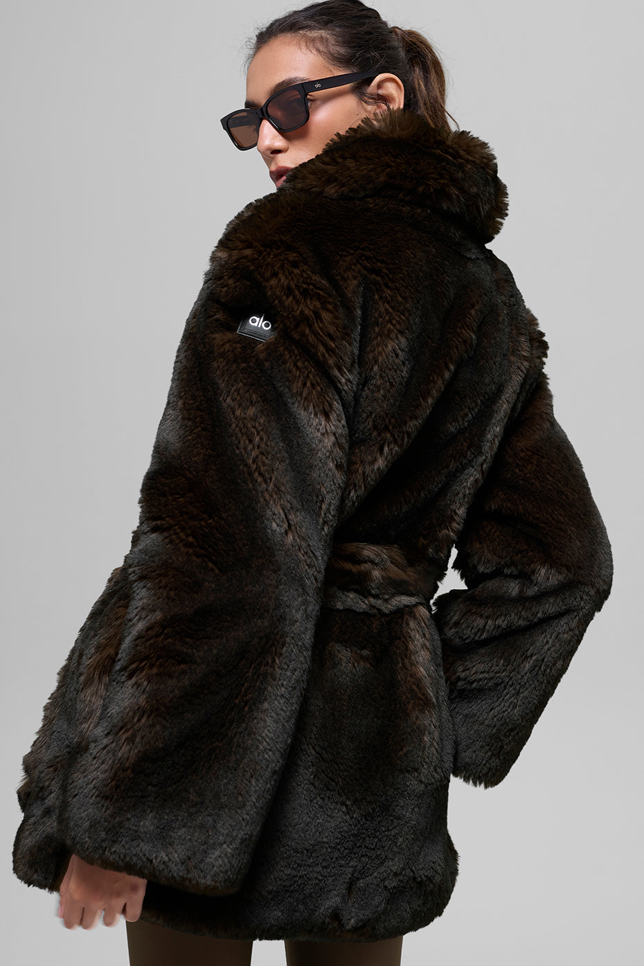 Faux Fur Starstruck Coat - Midnight Brown/Black - Image 2