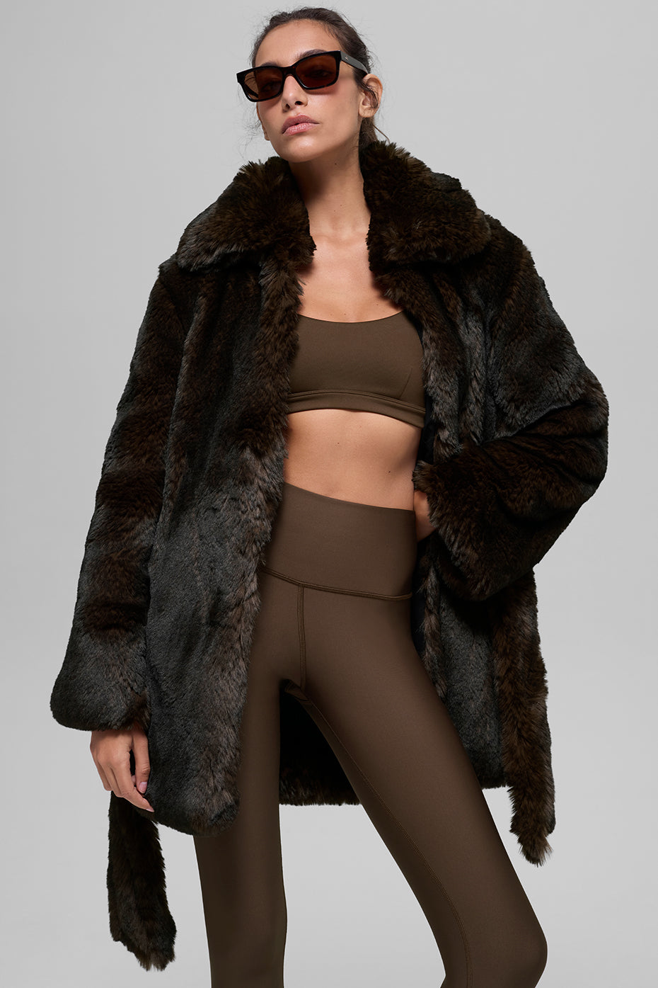 Faux Fur Starstruck Coat - Midnight Brown/Black - Image 4