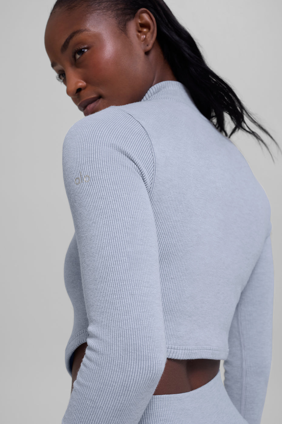 Seamless Two Tone Rib Jacket - Winter Frost Heather - Image 2