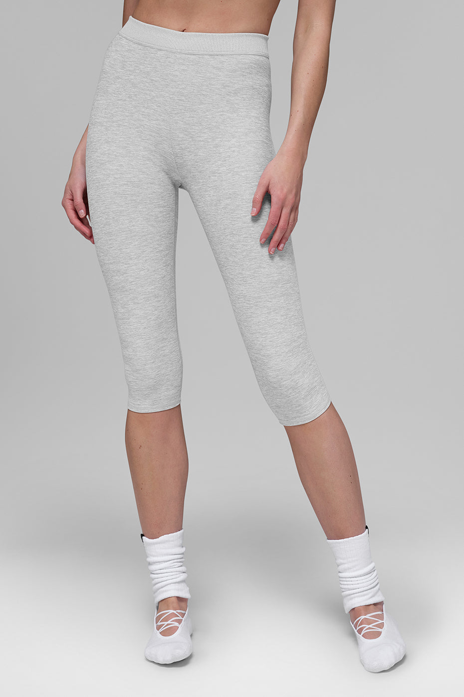 Alosoft High-Waist Iconic 90's Capri - Athletic Heather Grey - Image 2