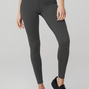 Pinstripe Jacquard Extreme High-Waist Legging - Anthracite/Black