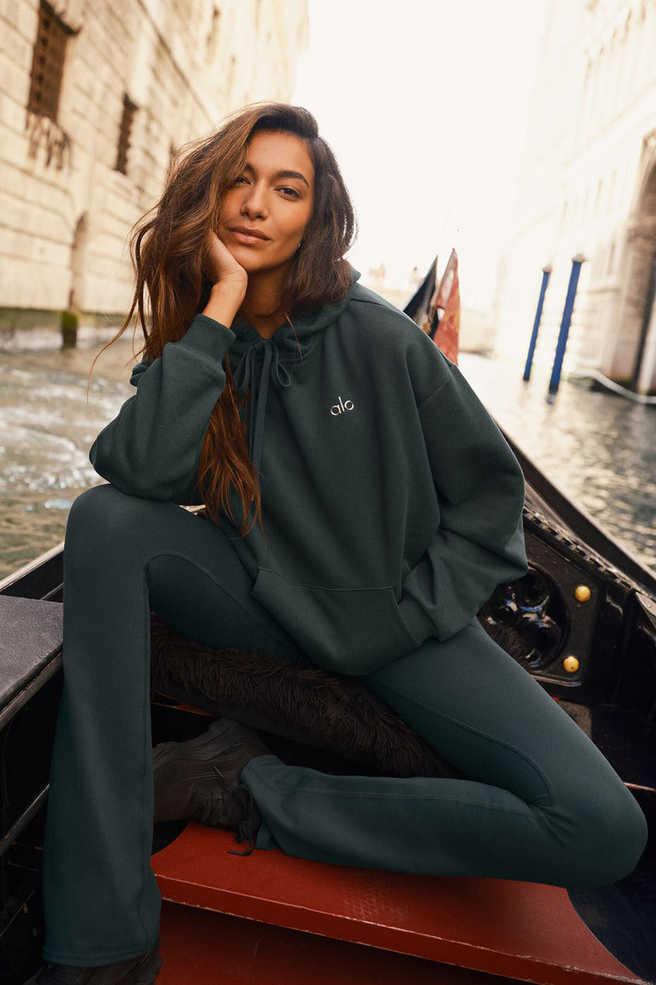 Airbrush High-Waist 7/8 Bootcut Legging - Charcoal Green