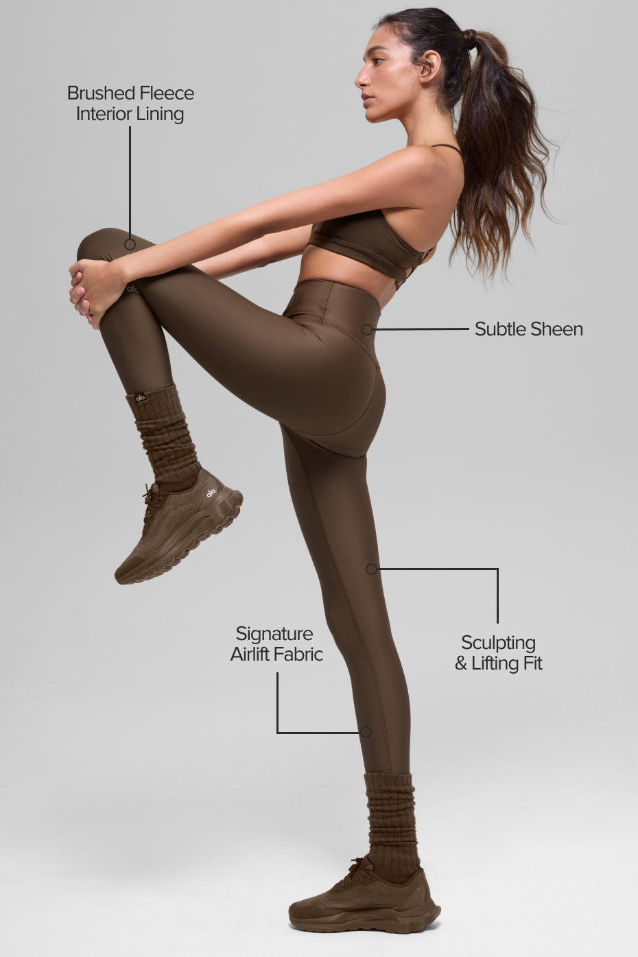 Airlift Winter Warm High-Waist Legging - Espresso - Image 2