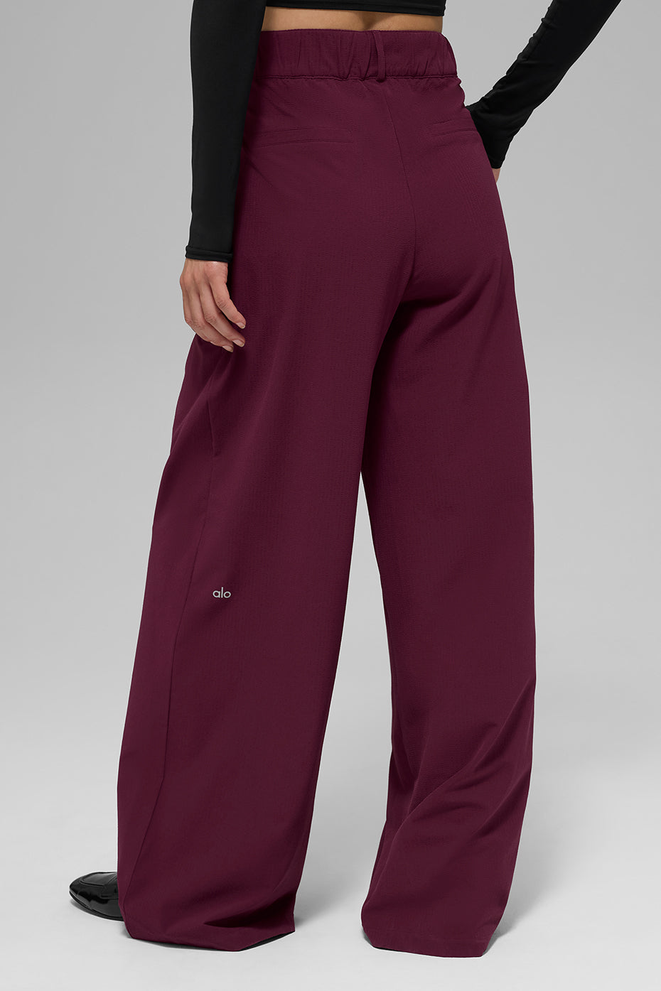 High-Waist Dreamscape Trouser (Long) - Burgundy - Image 2