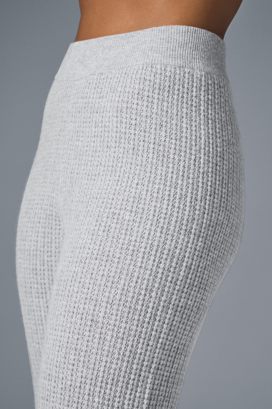 Cashmere High-Waist Plush Waffle Pant - Athletic Heather Grey - Image 4