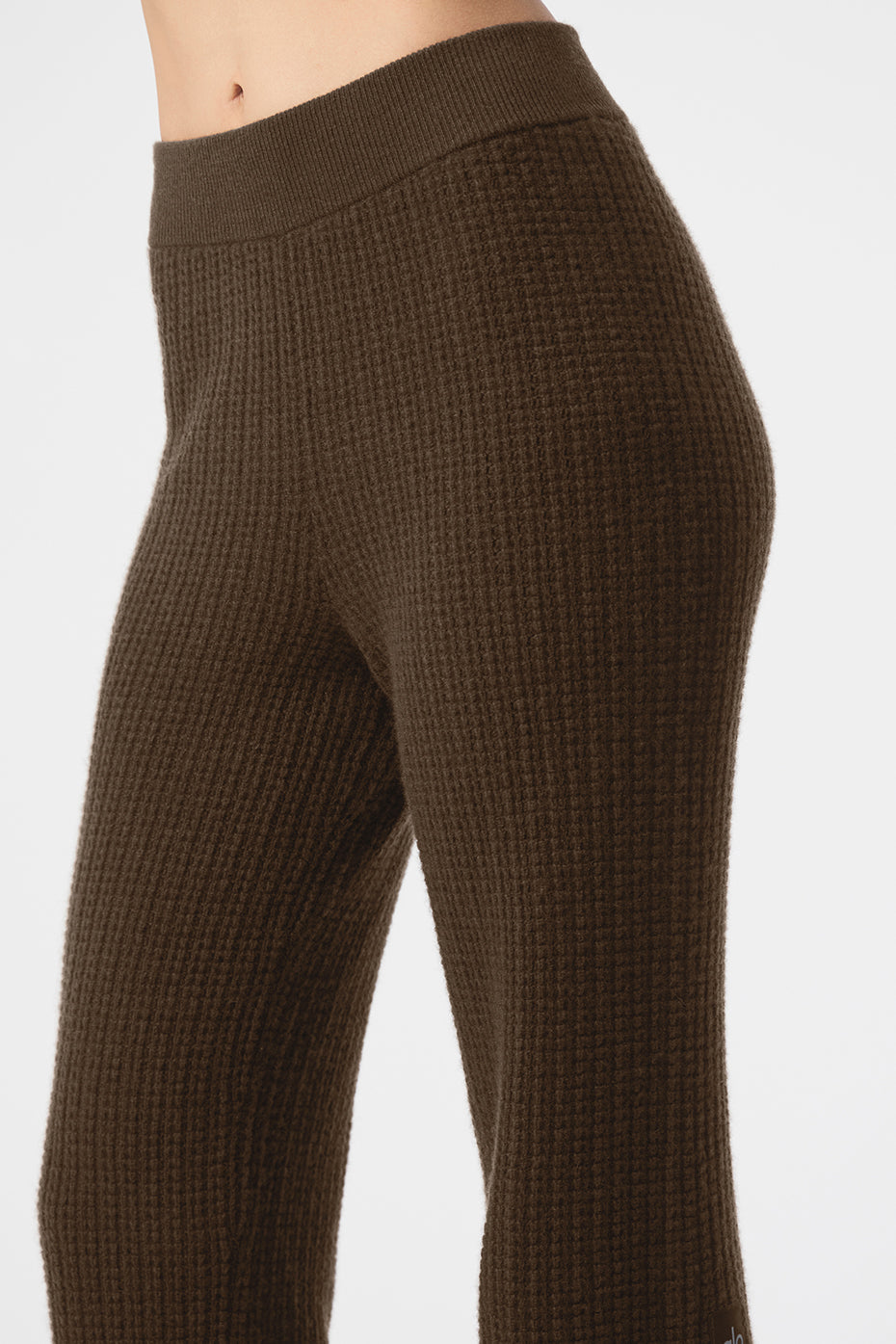 Cashmere High-Waist Plush Waffle Pant - Espresso - Image 3