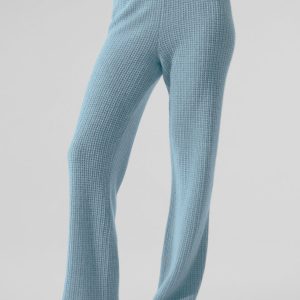 Cashmere High-Waist Plush Waffle Pant - Celestial Blue Heather