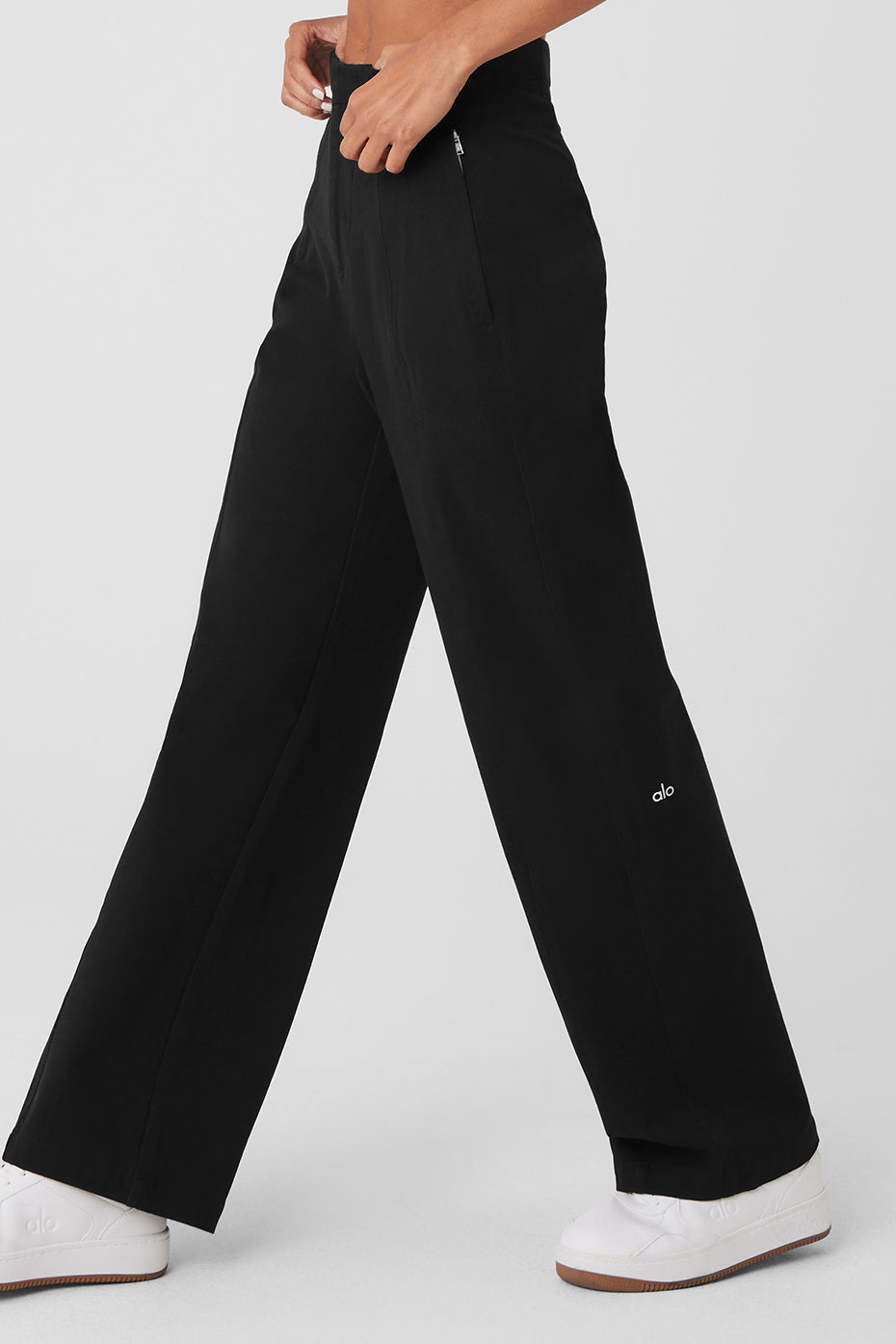 High-Waist On Point Moto Trouser - Black - Image 3