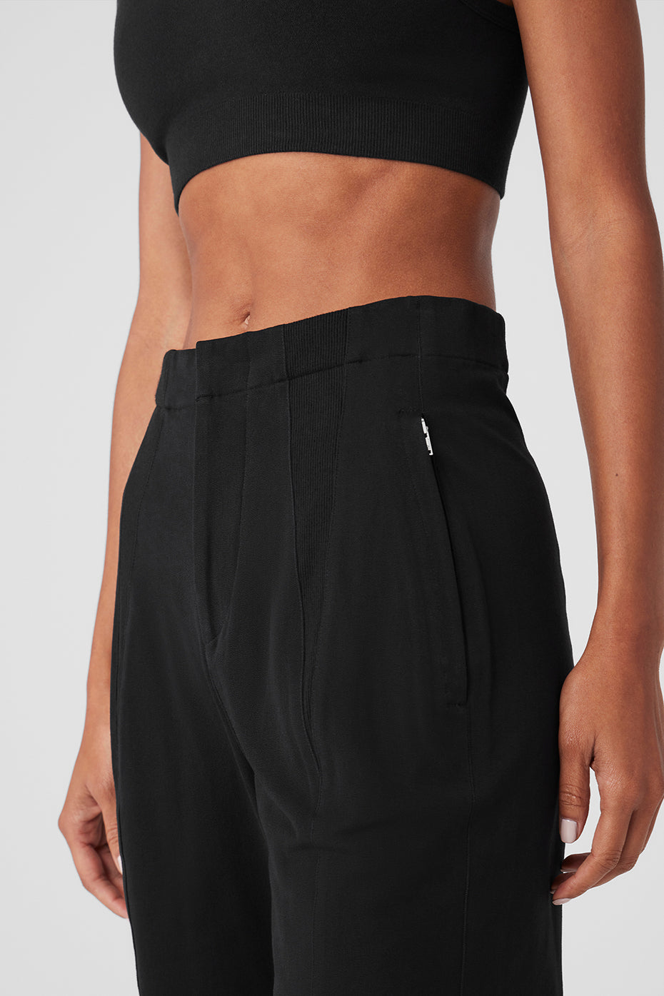 High-Waist On Point Moto Trouser - Black - Image 4