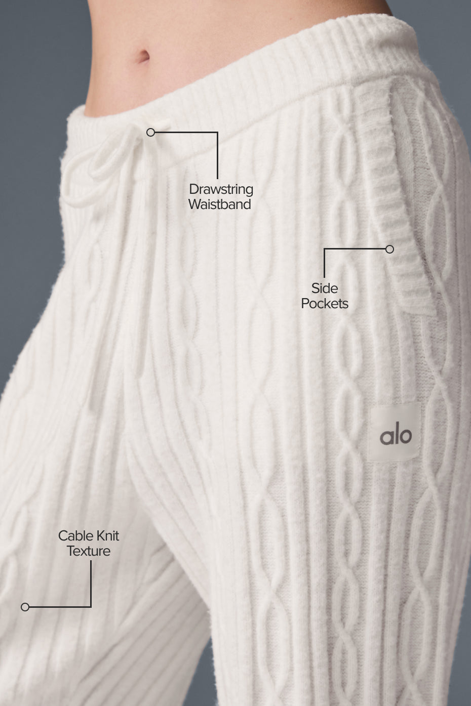 Cable Knit Winter Bliss Pant - Ivory - Image 2