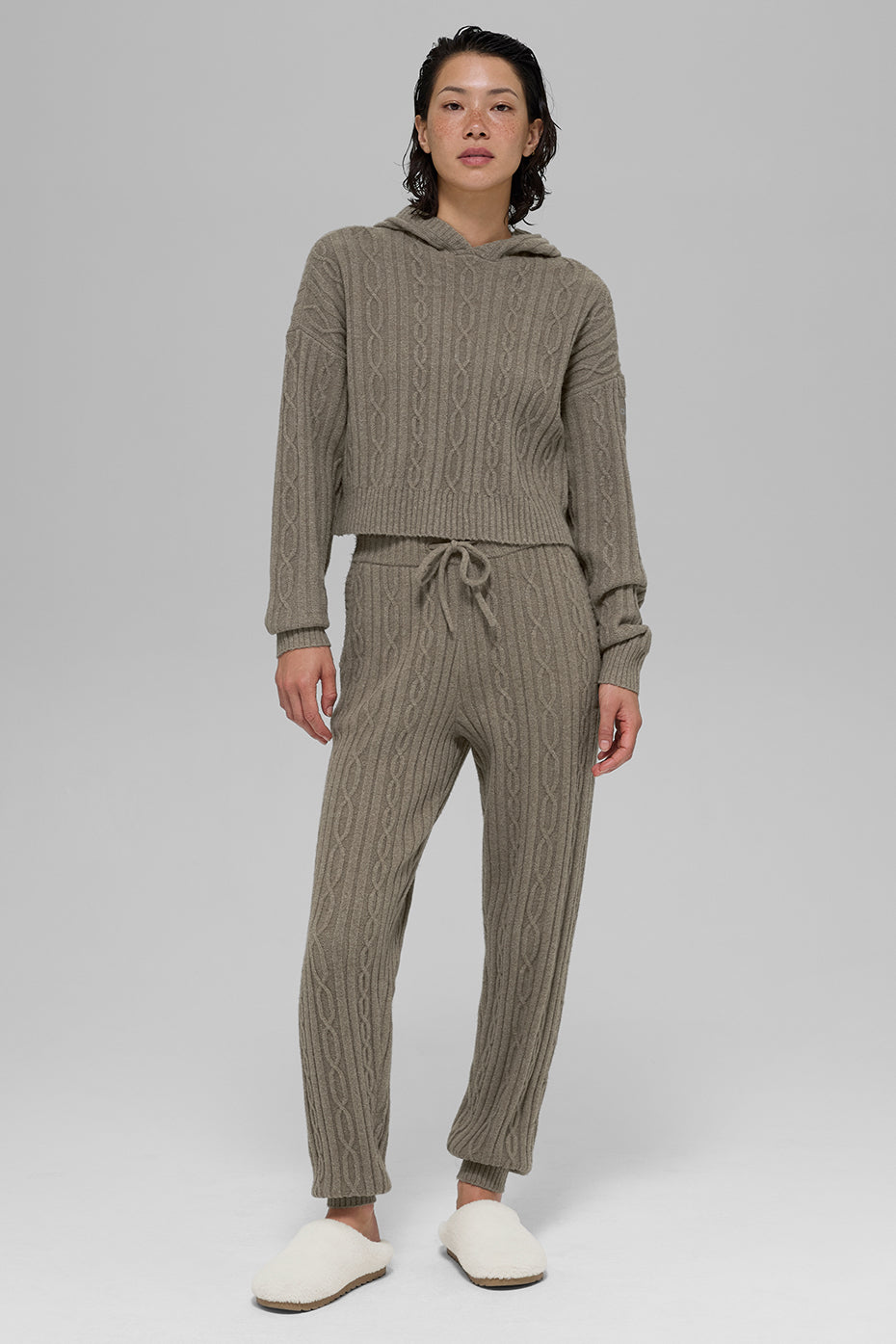 Cable Knit Winter Bliss Pant - Light Cocoa - Image 5