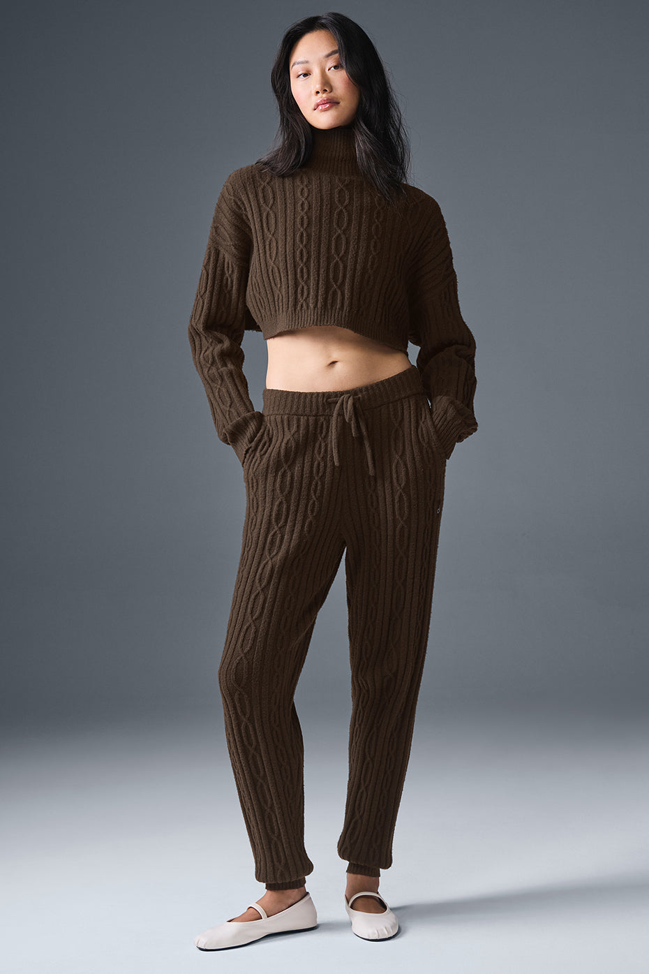 Cable Knit Winter Bliss Pant - Espresso - Image 3