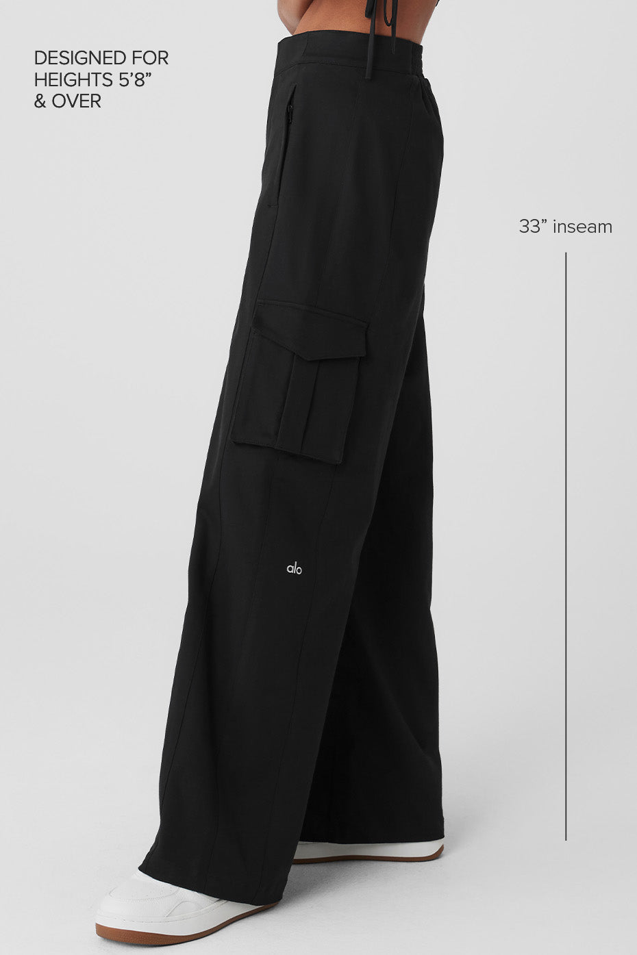 Show Off Cargo Wide Leg Trouser (Long) - Black - Image 2