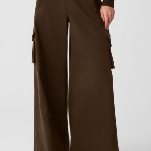 Show Off Cargo Wide Leg Trouser - Espresso