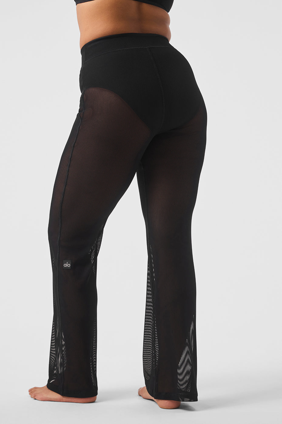 Striped Mesh Tropical Nights Flare Pant - Black - Image 7