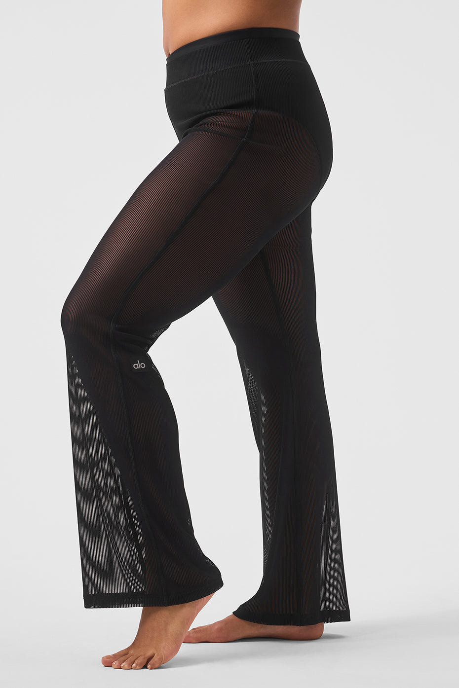 Striped Mesh Tropical Nights Flare Pant - Black - Image 8