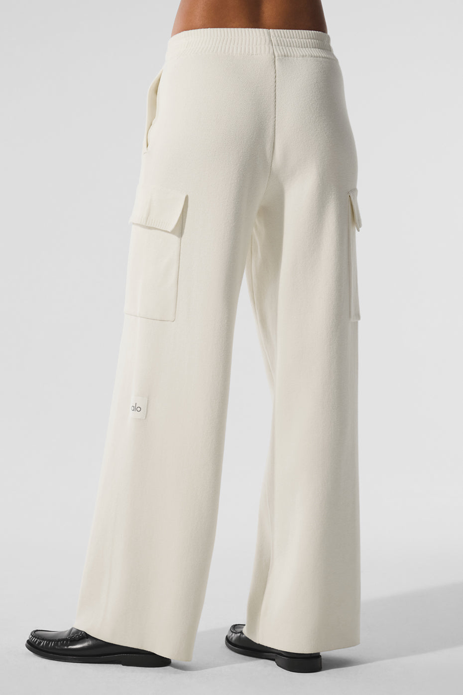 Scholar Knit High-Waist Cargo Pant - Ivory - Image 3