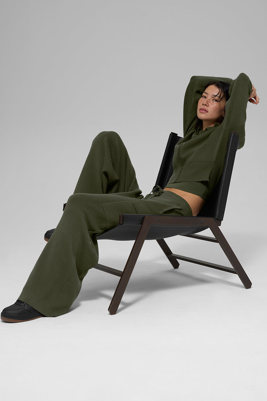 Scholar Knit High-Waist Cargo Pant - Green Olive - Image 6