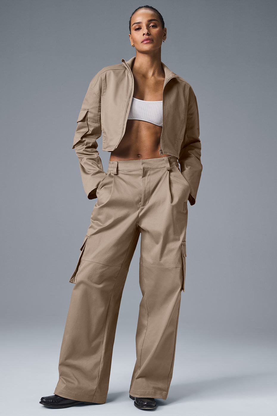 High-Waist Night Out Cargo Trouser - Gravel - Image 5