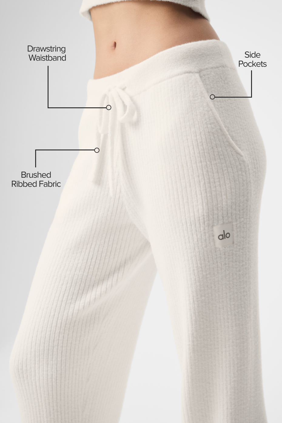 Snuggle Up Sweater High-Waist Wide Leg Pant - Ivory - Image 2