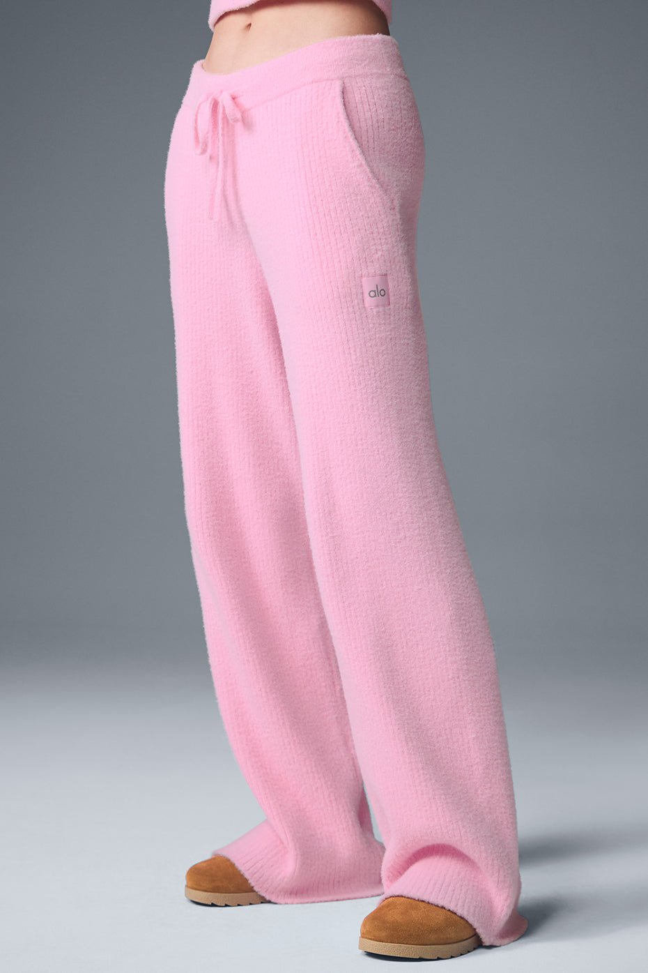 Snuggle Up Sweater High-Waist Wide Leg Pant - Sweet Pink - Image 4