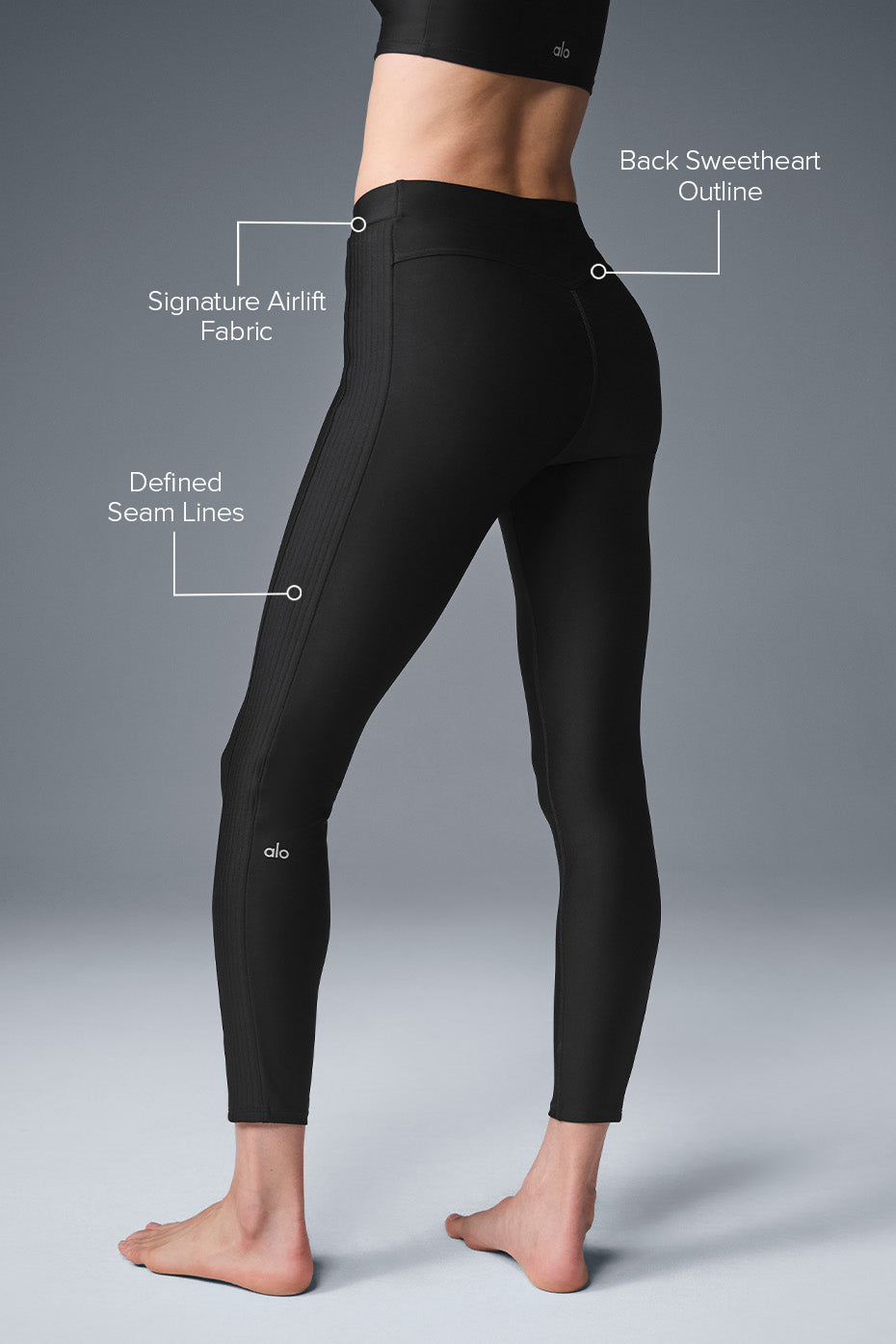 Airlift High-Waist 7/8 Turn It Up Legging - Black - Image 2