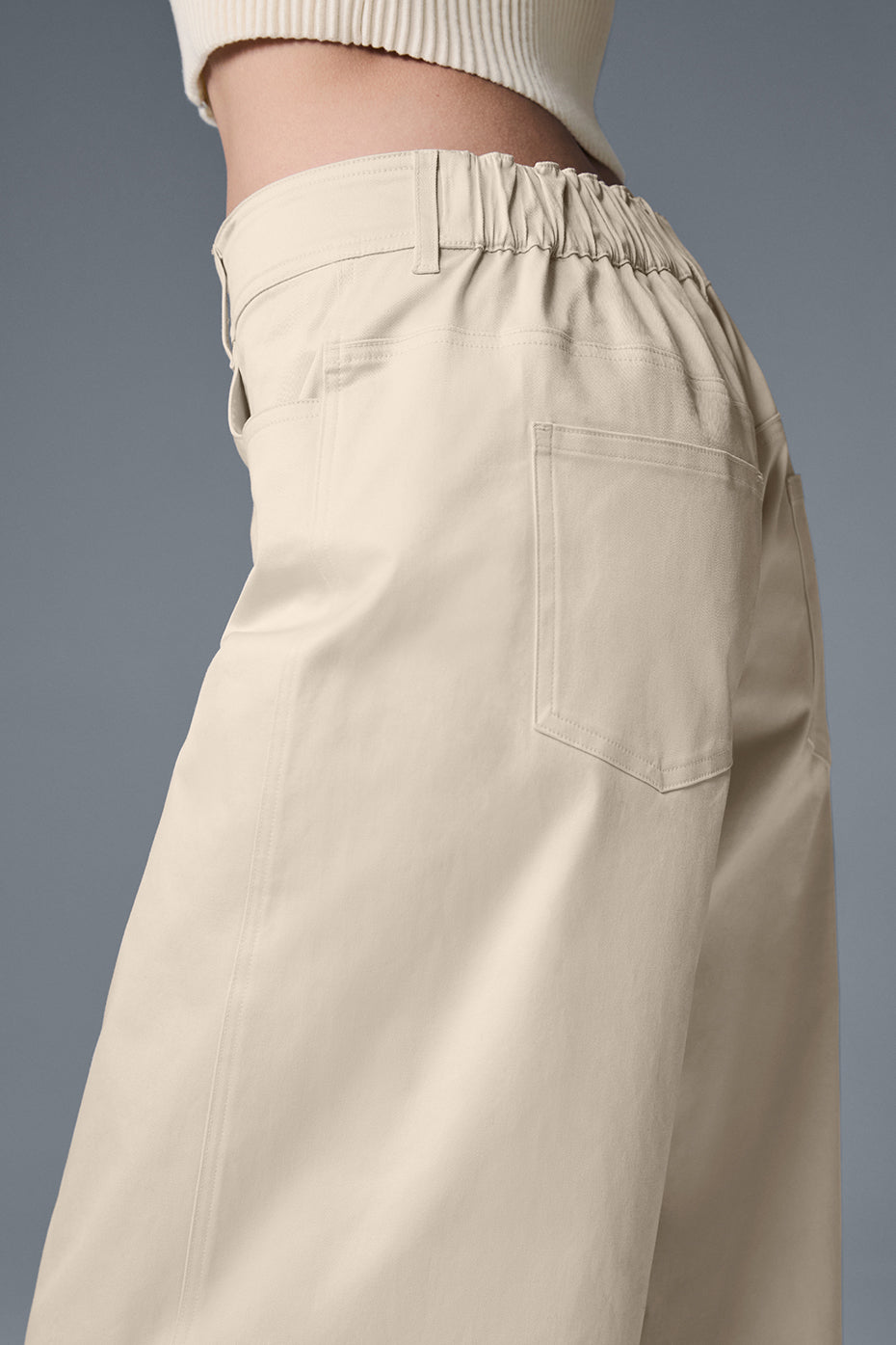 Wanderlust Wide Leg Trouser - Oat Milk - Image 4
