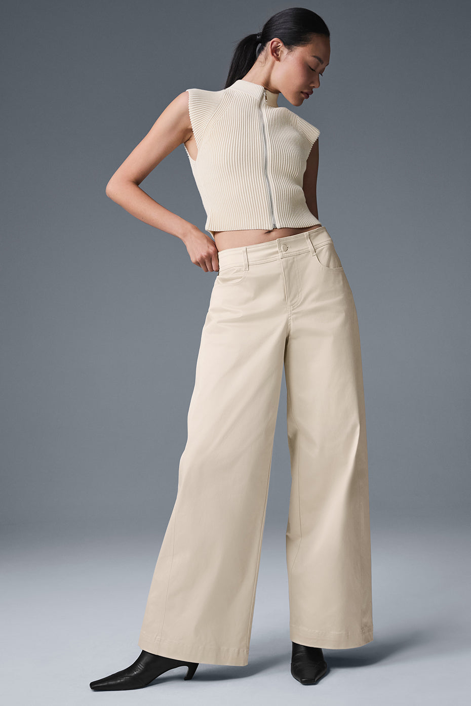 Wanderlust Wide Leg Trouser - Oat Milk - Image 5