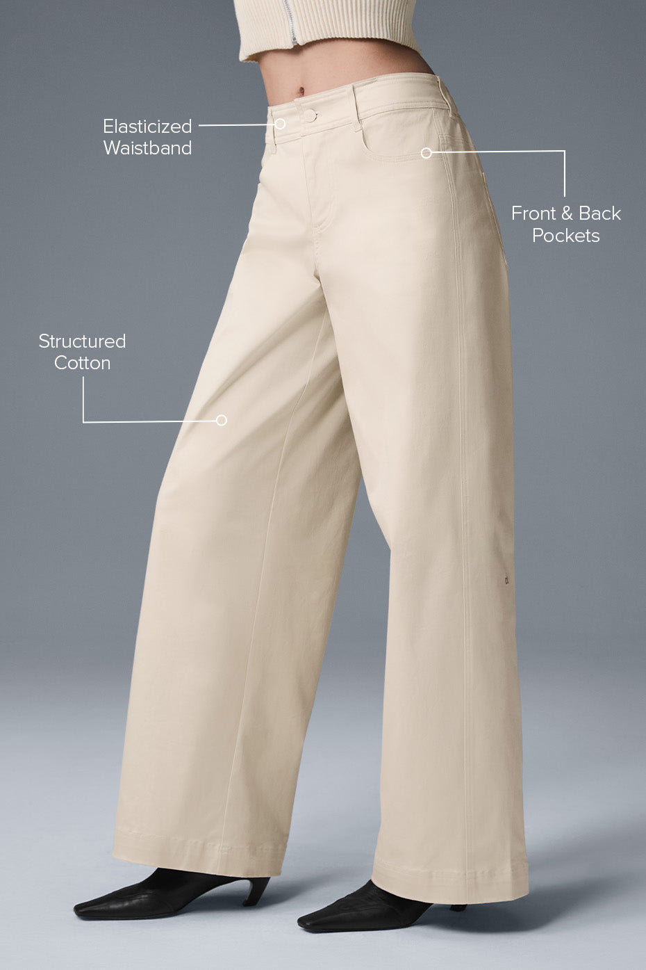 Wanderlust Wide Leg Trouser - Oat Milk - Image 2