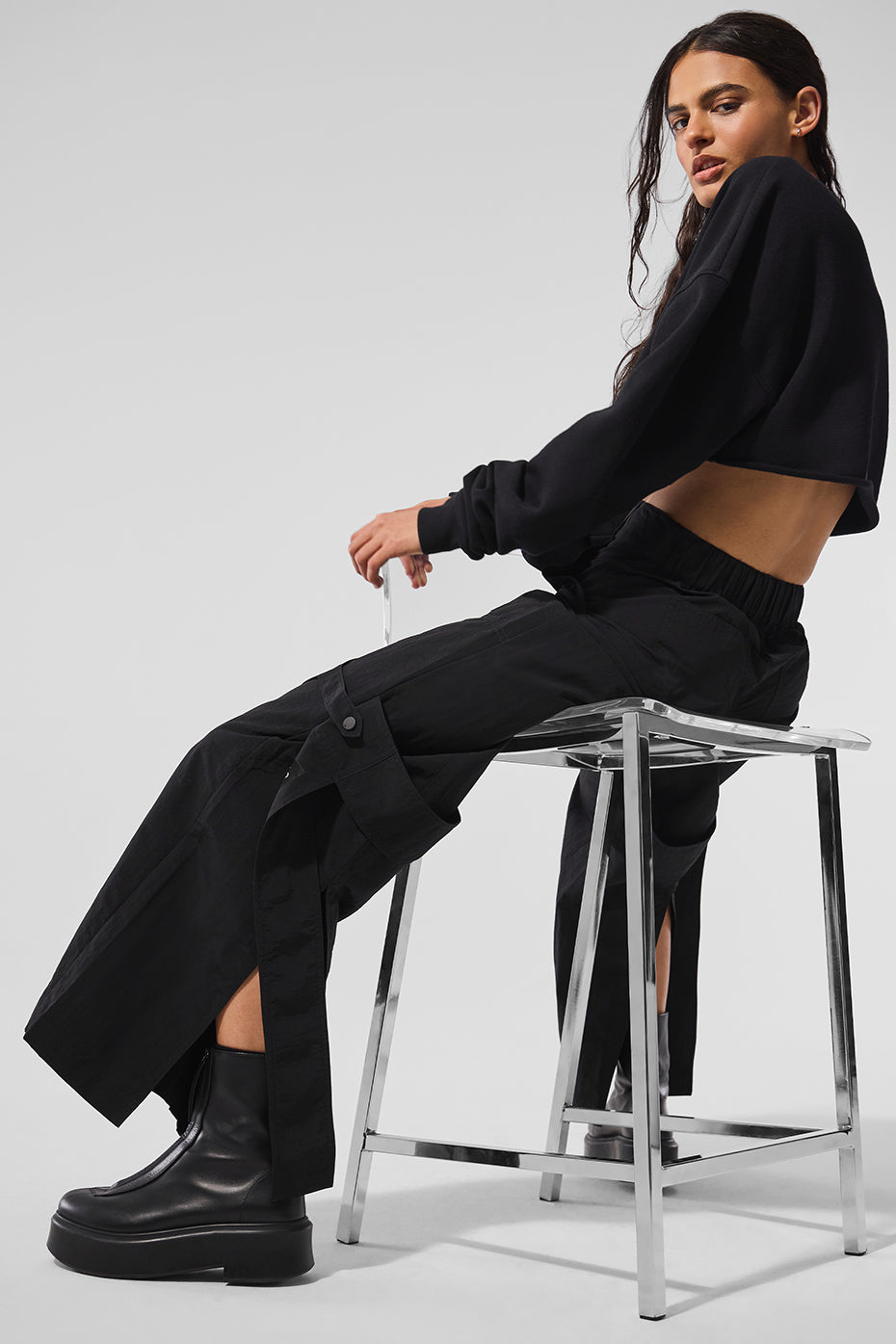 High-Waist Voyager Trouser - Black - Image 4