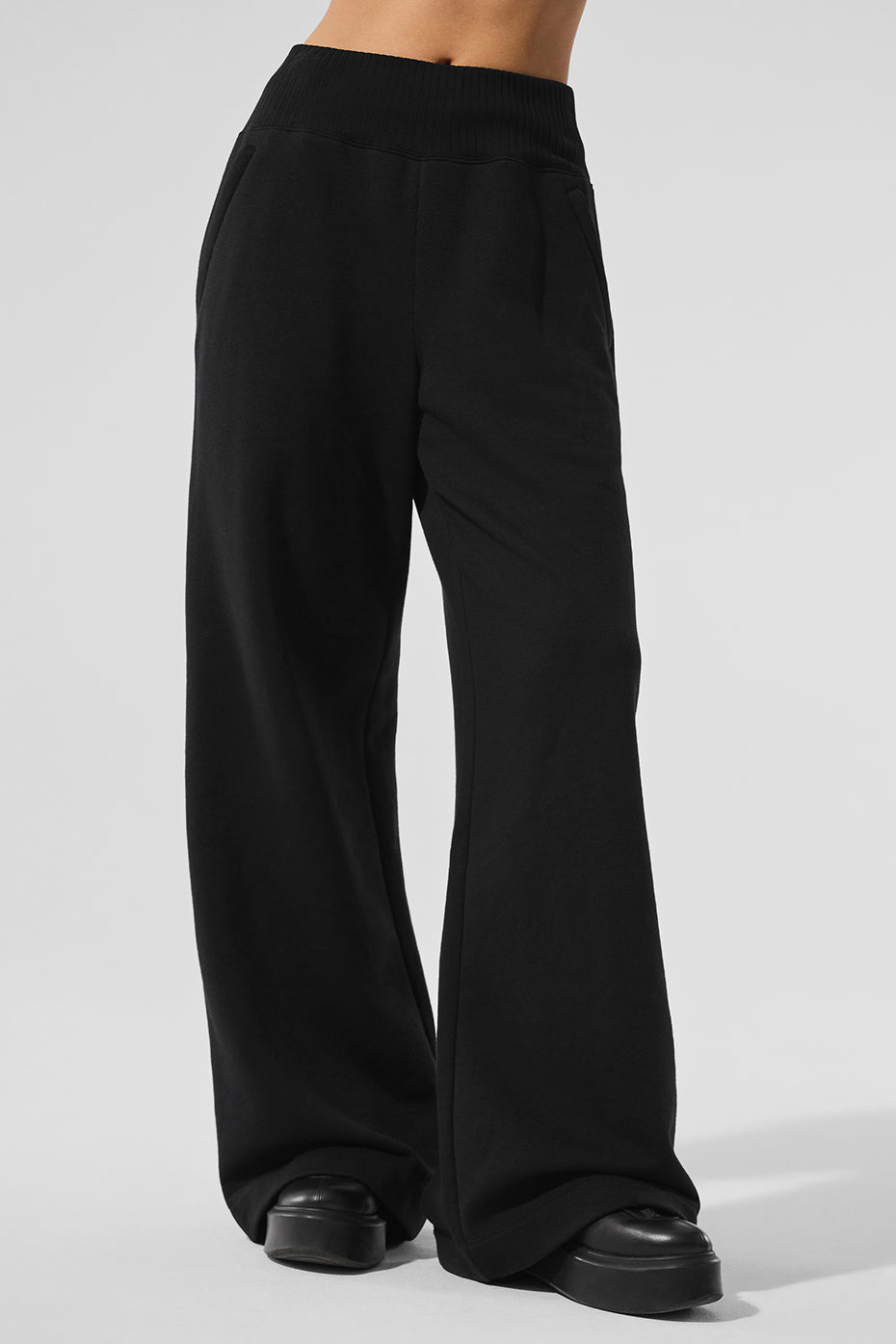 Serenity Wide Leg Sweatpant - Black - Image 4