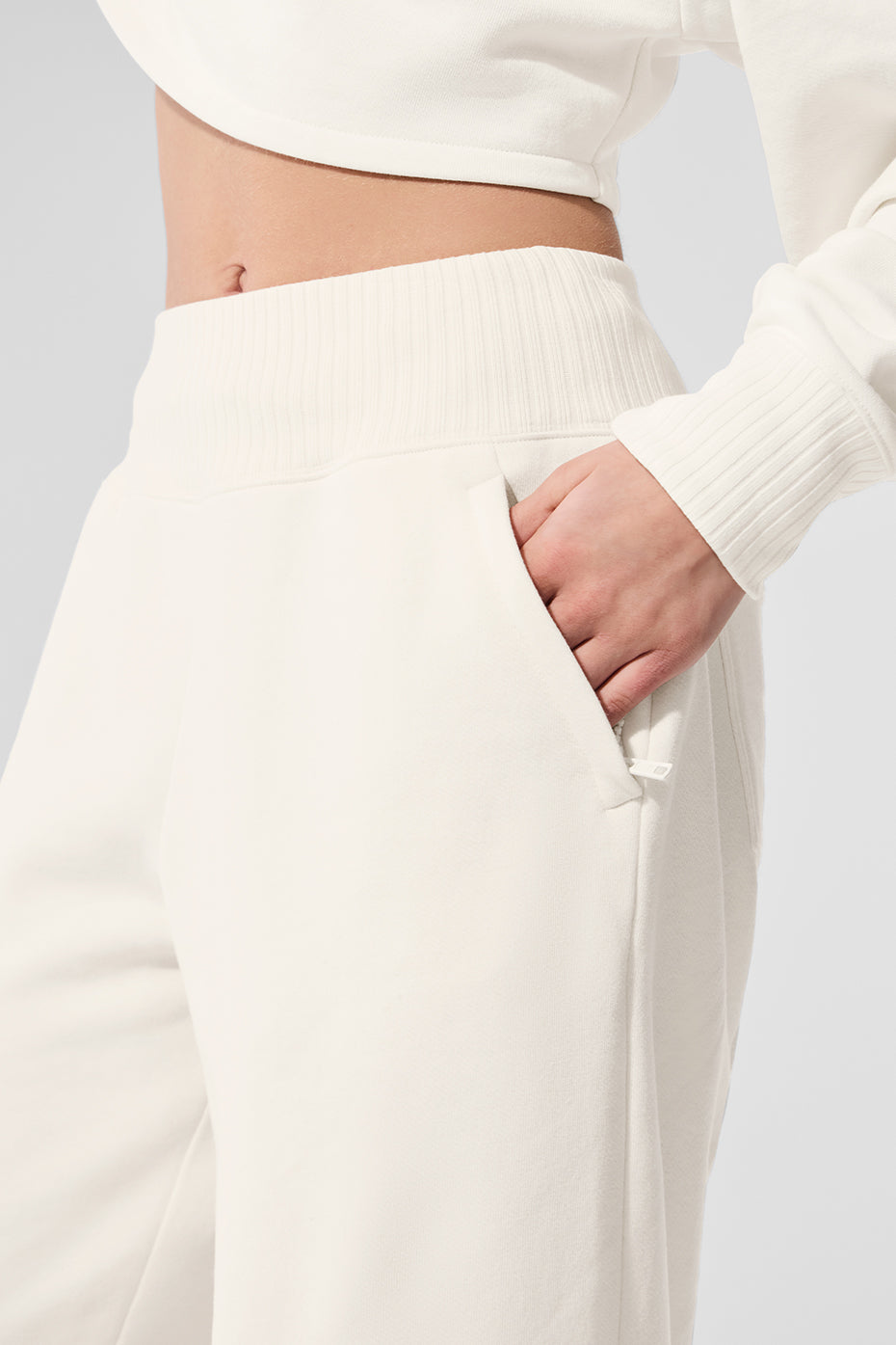 Serenity Wide Leg Sweatpant - Ivory - Image 5