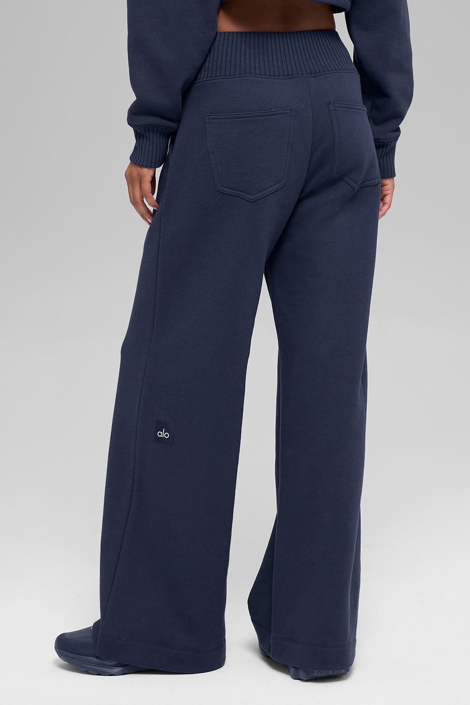 Serenity Wide Leg Sweatpant - Navy - Image 3