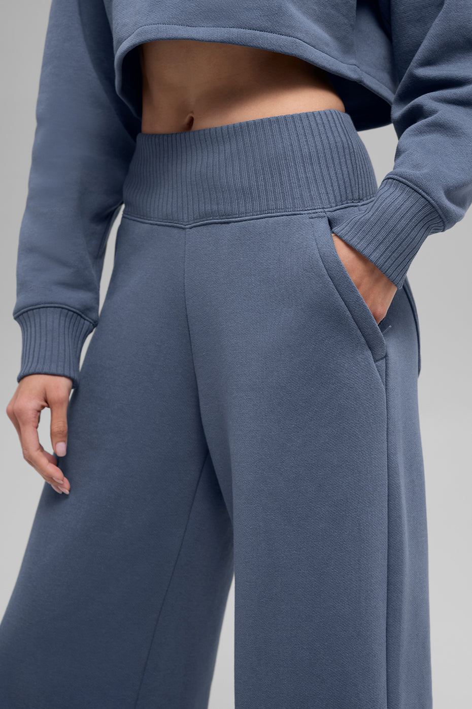 Serenity Wide Leg Sweatpant - Bluestone - Image 3