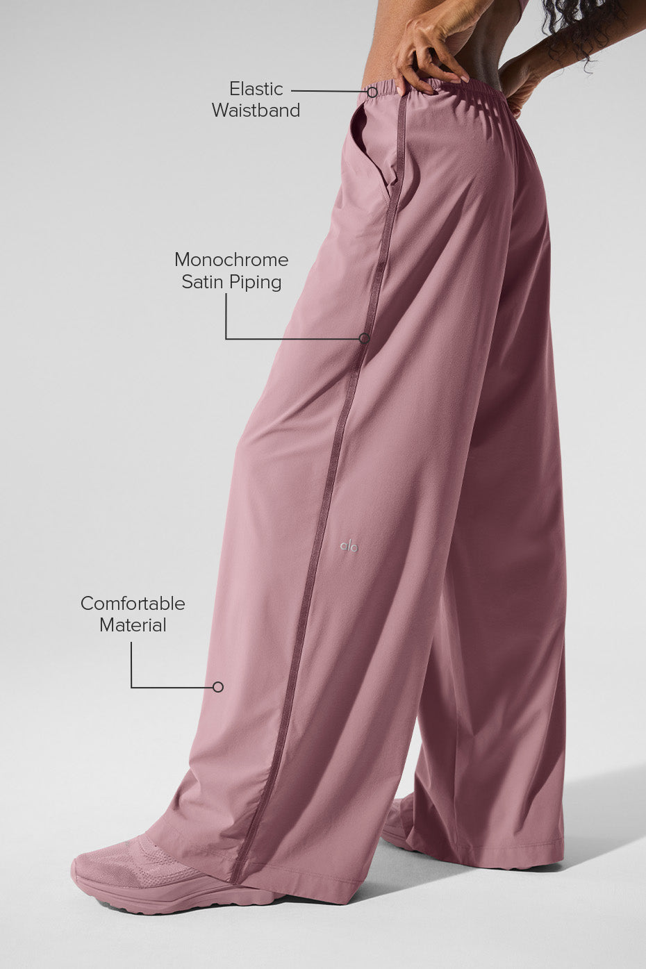 Breezy Wide Leg Pant (Long) - Smoky Quartz - Image 2