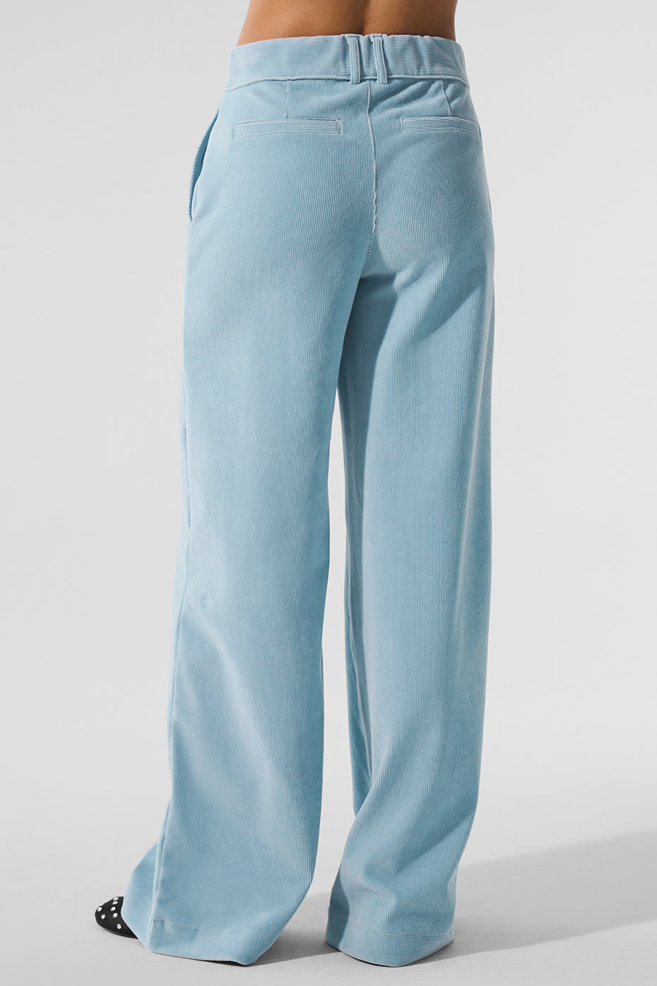Micro Corduroy Mid-Rise Dreamer Wide Leg Trouser - Celestial Blue - Image 3
