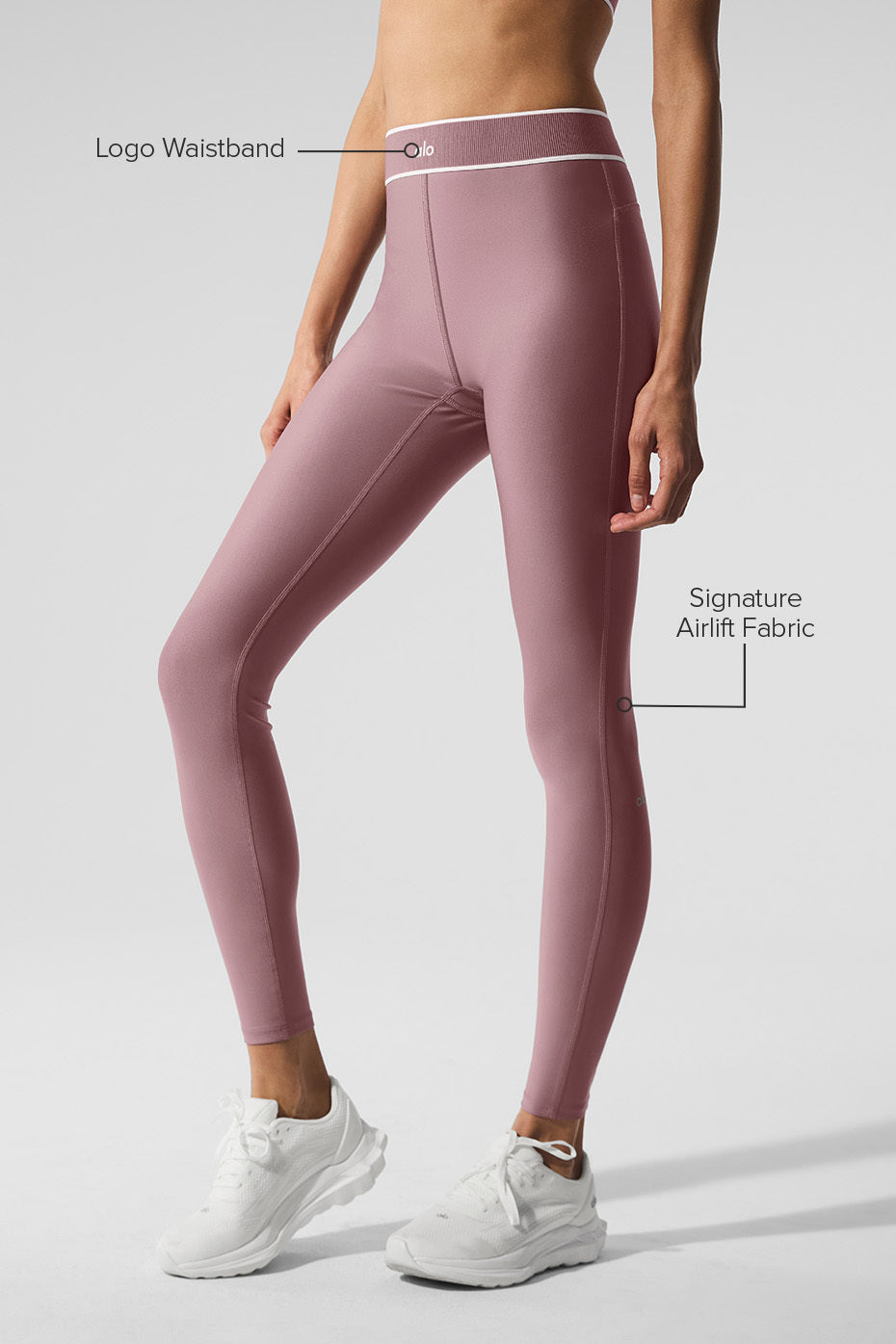 Airlift High-Waist Alignment Legging - Smoky Quartz/White - Image 2