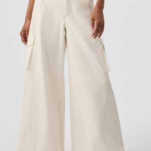 Show Off Cargo Wide Leg Trouser (Regular) - Ivory
