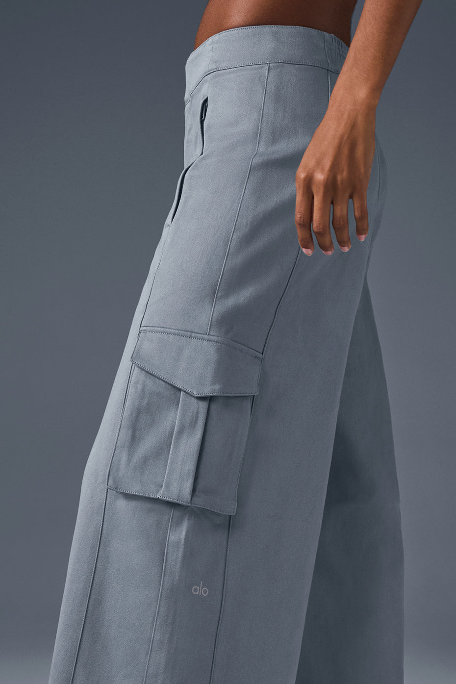 Show Off Cargo Wide Leg Trouser (Regular) - Steel Grey - Image 4