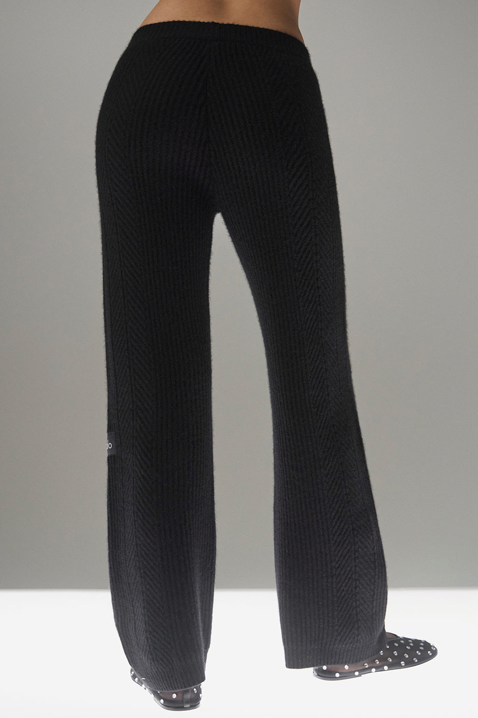 Winter Magic Cashmere Wide Leg Pant - Black - Image 3