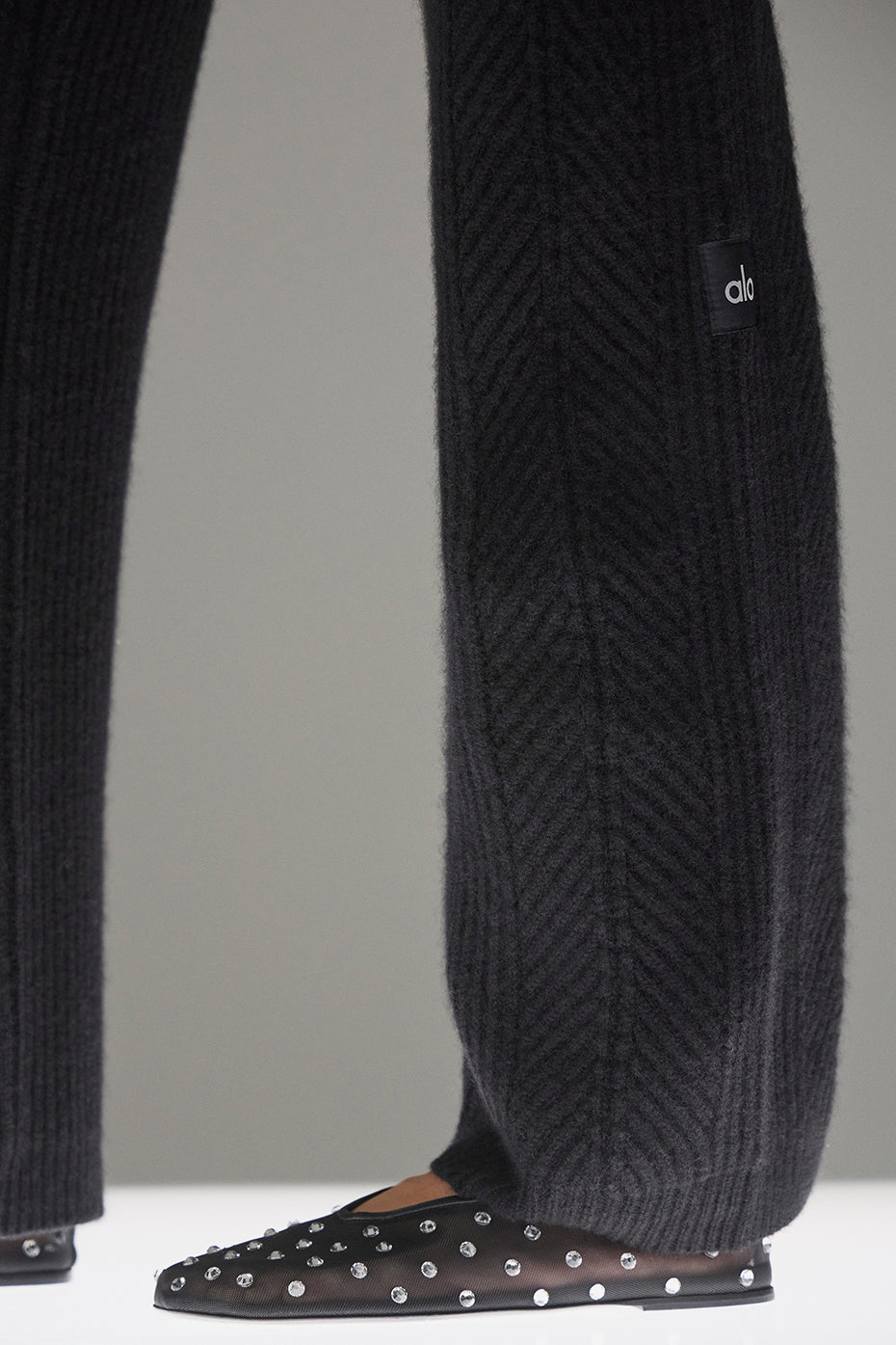 Winter Magic Cashmere Wide Leg Pant - Black - Image 5