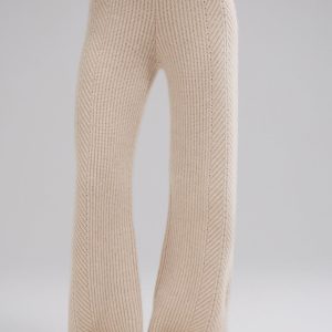 Winter Magic Cashmere Wide Leg Pant - Birch Heather