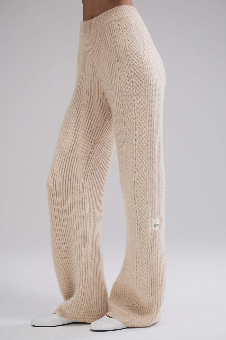 Winter Magic Cashmere Wide Leg Pant - Birch Heather - Image 3