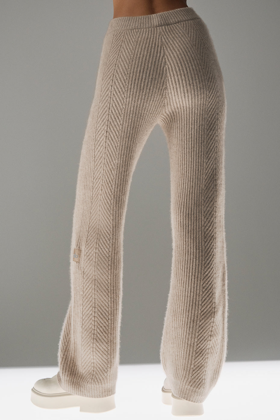 Winter Magic Cashmere Wide Leg Pant - Flax Heather - Image 2