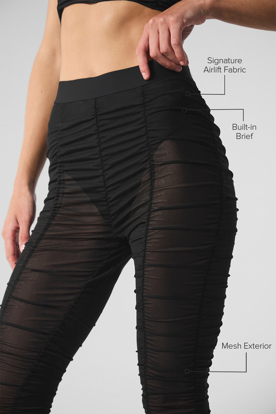 Airlift Mesh High-Waist Cherish Legging - Black - Image 2