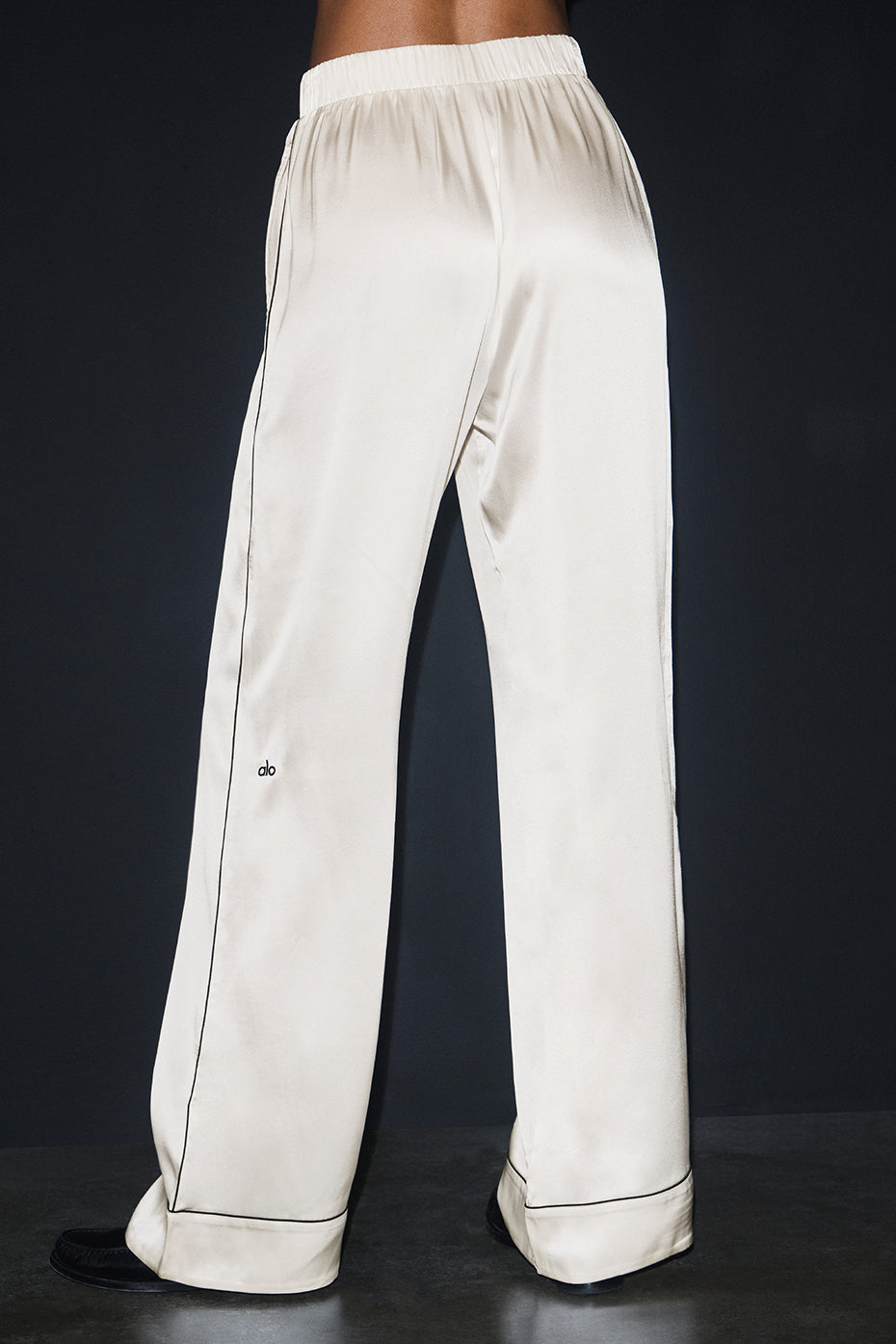 Courchevel Silk Pant - Ivory/Black - Image 2