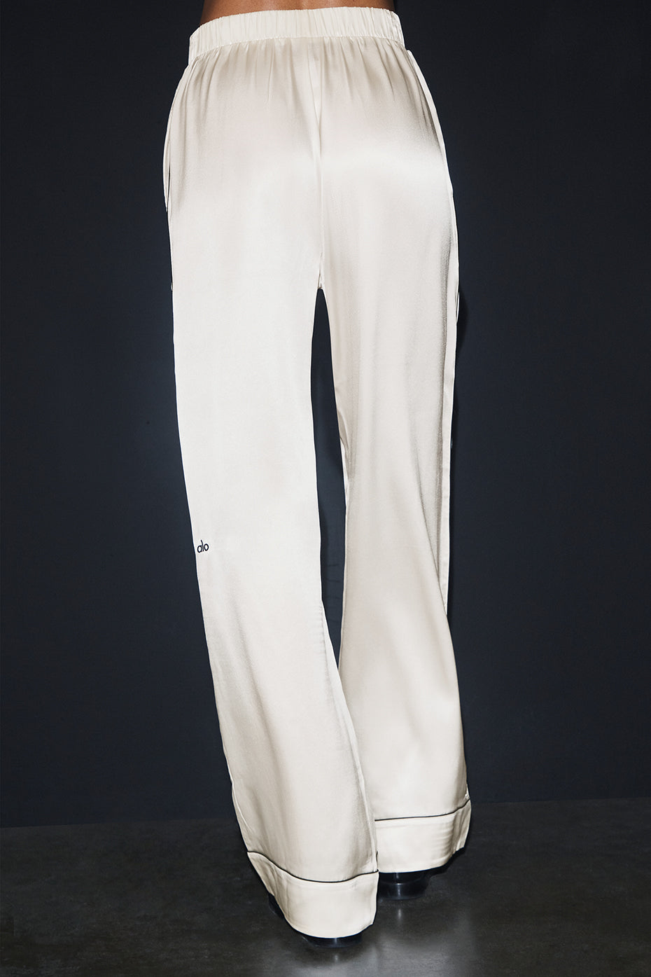 Courchevel Silk Pant - Ivory/Black - Image 3
