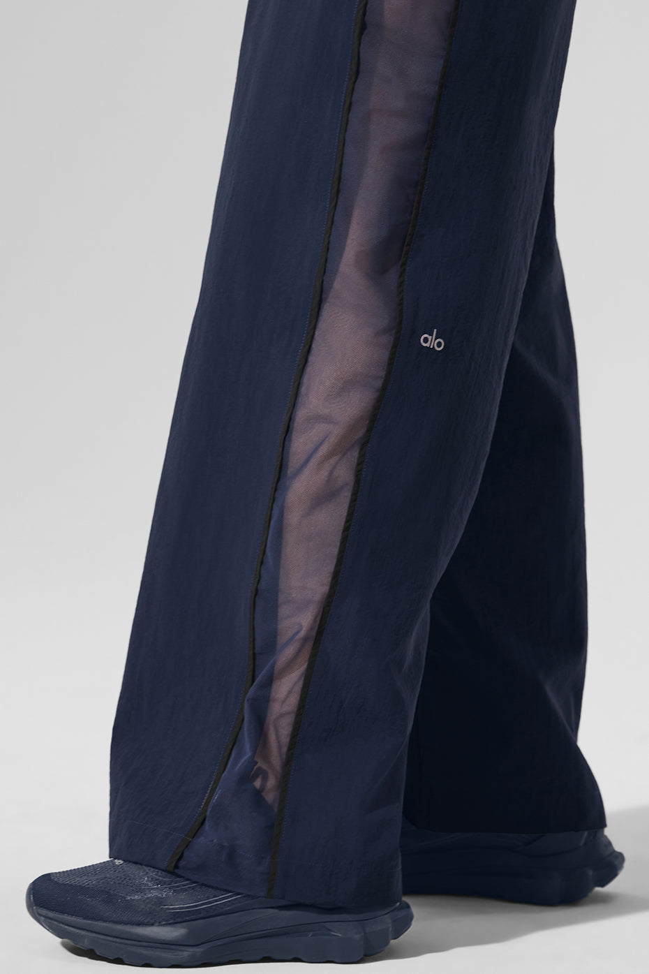 High-Waist Origin Wide Leg Track Pant - Navy/Black - Image 2