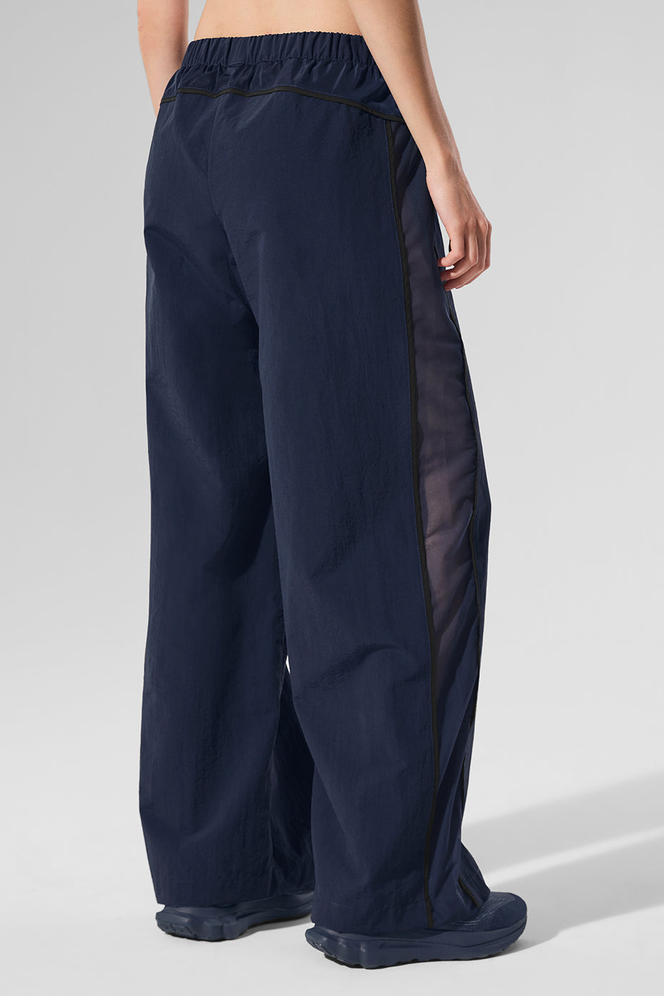 High-Waist Origin Wide Leg Track Pant - Navy/Black - Image 3