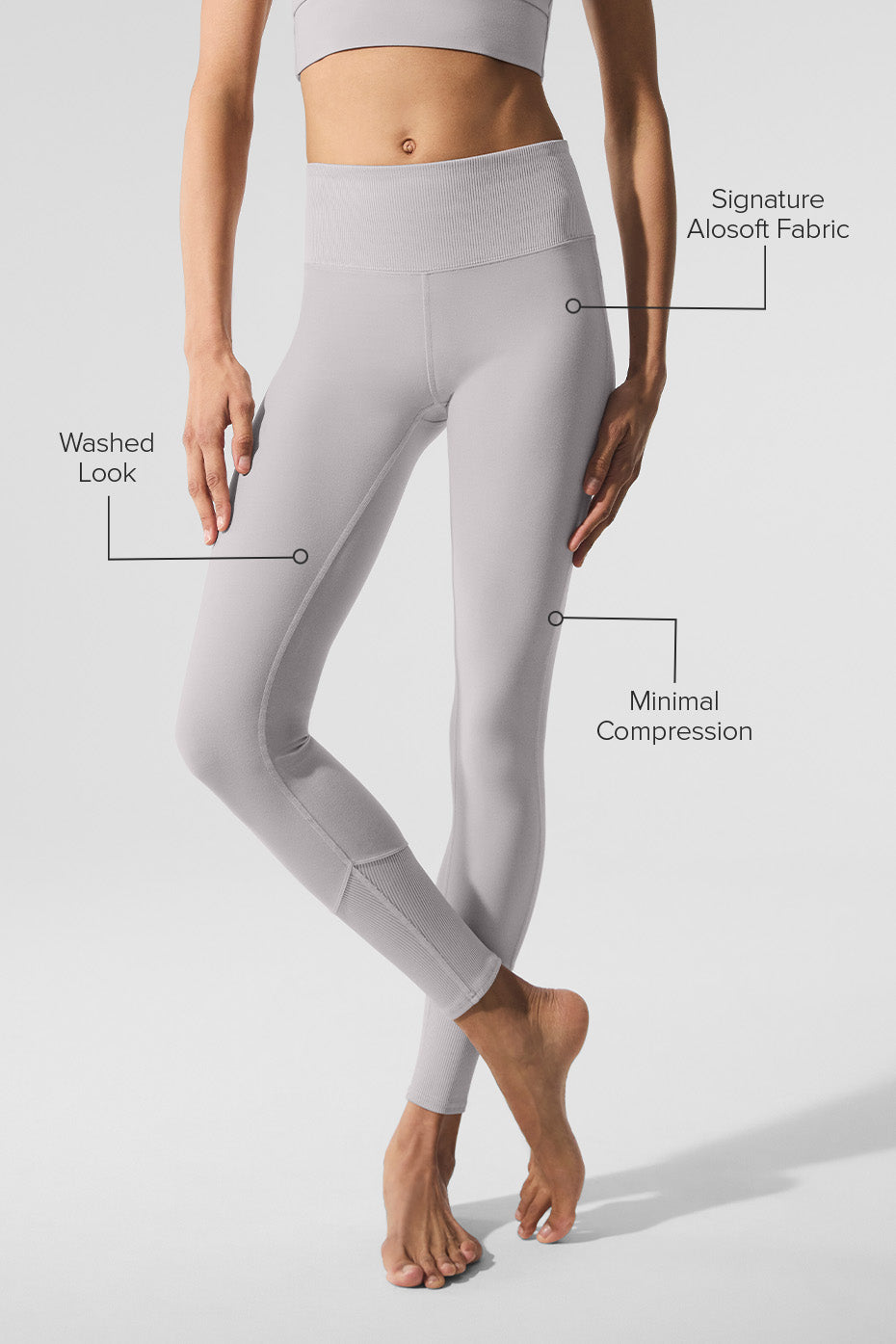 Washed Alosoft High-Waist Lounge Legging - Grey Sky Wash - Image 2